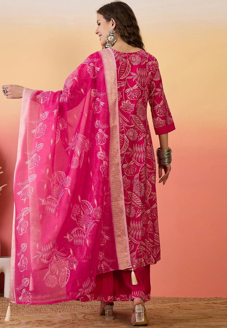 Pink Silk Readymade Pakistani Suit