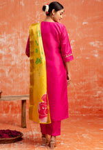 Load image into Gallery viewer, Pink Silk Readymade Pant Style Suit
