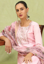 Load image into Gallery viewer, Pink Silk Readymade Pant Style Suit
