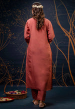 Load image into Gallery viewer, Pink Silk Readymade Pant Style Suit
