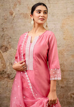Load image into Gallery viewer, Pink Silk Readymade Pant Style Suit
