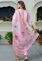 Load image into Gallery viewer, Pink Silk Readymade Pant Style Suit
