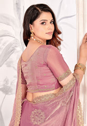 Pink Silk Saree With Blouse