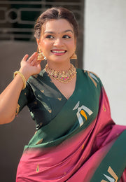 Pink Silk Saree With Blouse