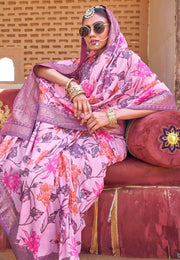 Pink Silk Saree With Blouse