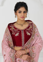 Load image into Gallery viewer, Pink Silk Saree With Blouse
