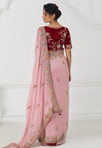 Load image into Gallery viewer, Pink Silk Saree With Blouse
