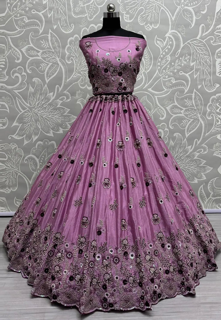 Pink Silk Wedding Lehenga Choli