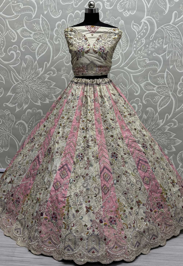 Pink Silk Wedding Lehenga Choli