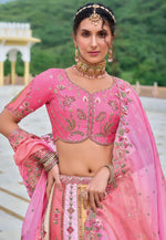 Load image into Gallery viewer, Pink Silk Wedding Lehenga Choli
