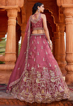 Load image into Gallery viewer, Pink Tissue Circular Lehenga Choli
