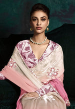 Load image into Gallery viewer, Pink Tissue Half N Half Saree
