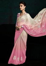 Load image into Gallery viewer, Pink Tissue Half N Half Saree
