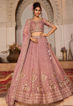Load image into Gallery viewer, Pink Tissue Lehenga Choli For Wedding
