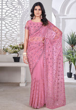 Load image into Gallery viewer, Pink Tissue Sequence Saree
