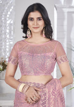 Load image into Gallery viewer, Pink Tissue Sequence Saree
