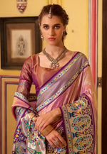 Load image into Gallery viewer, Pink Tissue Silk Saree With Blouse
