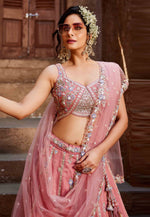 Load image into Gallery viewer, Pink Tissue Wedding Lehenga Choli
