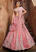 Load image into Gallery viewer, Pink Tissue Wedding Lehenga Choli

