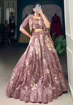 Load image into Gallery viewer, Pink Tussar Silk Jacket Style Lehenga Choli
