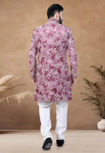 Load image into Gallery viewer, Pink Velvet Indo Western Suit

