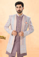 Load image into Gallery viewer, Pink Velvet Indo Western Suit
