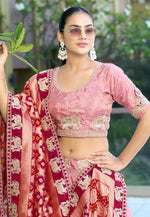 Load image into Gallery viewer, Pink Viscose A Line Lehenga Choli
