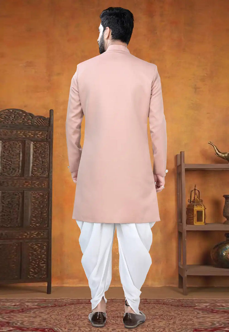 Pink Viscose Indo Western Suit