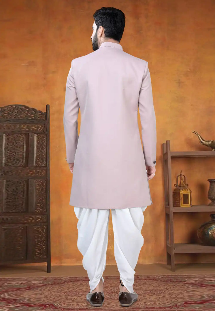 Pink Viscose Indo Western Suit