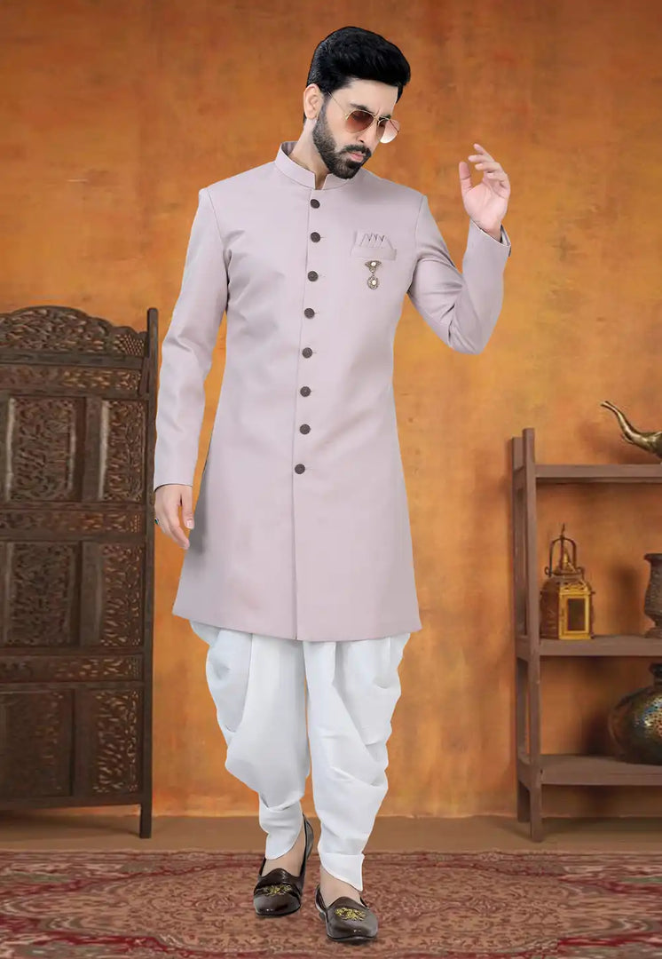 Pink Viscose Indo Western Suit