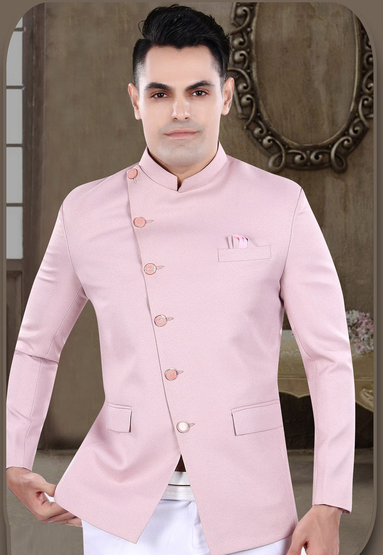 Pink Viscose Jodhpuri Suit