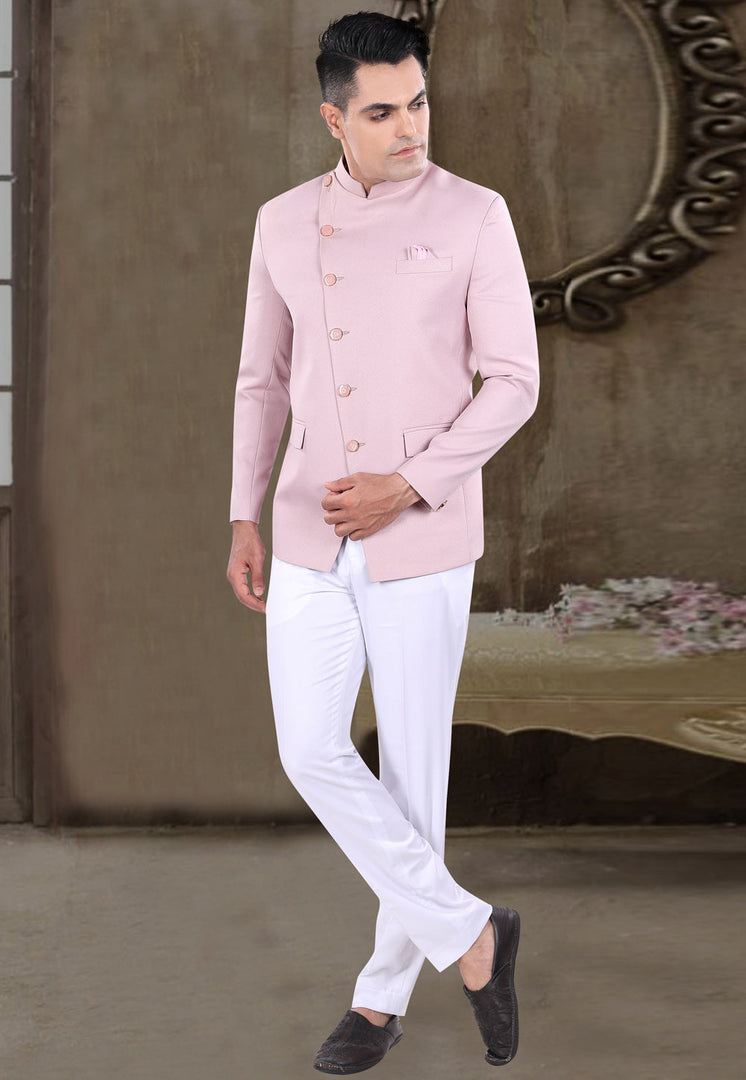 Pink Viscose Jodhpuri Suit
