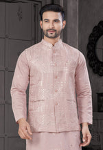 Load image into Gallery viewer, Pink Viscose Kurta Pajama With Jacket
