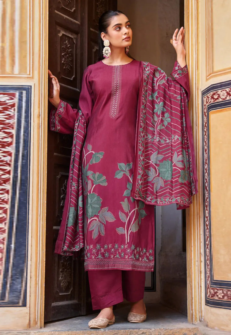 Pink Viscose Pant Style Suit