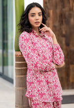Load image into Gallery viewer, Pink Viscose Rayon Printed Co-Ords Set
