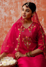 Load image into Gallery viewer, Pink Viscose Rayon Readymade Pant Style Suit
