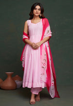 Load image into Gallery viewer, Pink Viscose Readymade Anarkali Suit
