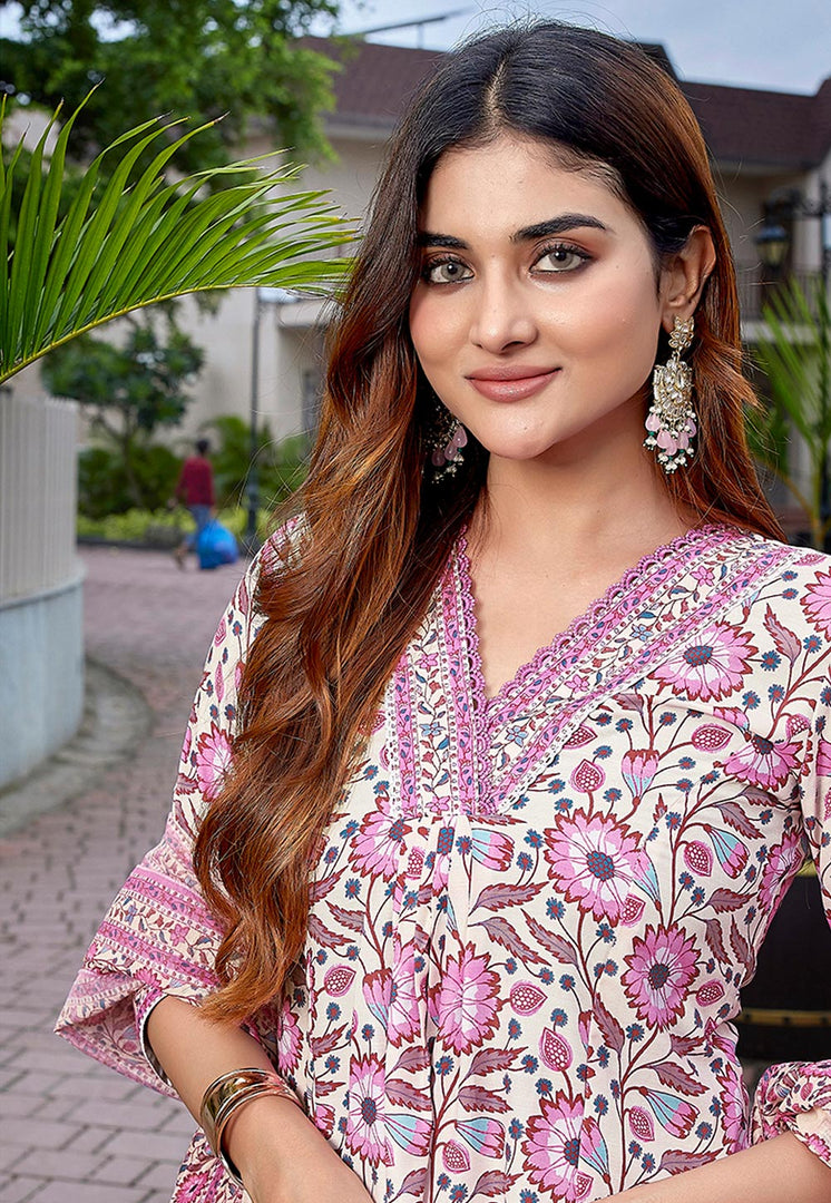Pink Viscose Readymade Pakistani Suit