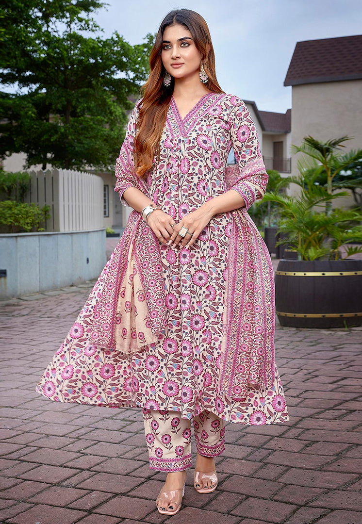 Pink Viscose Readymade Pakistani Suit