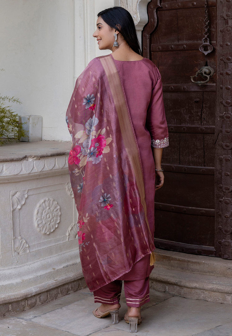 Pink Viscose Readymade Pakistani Suit