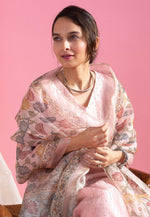 Load image into Gallery viewer, Pink Viscose Readymade Pant Style Suit
