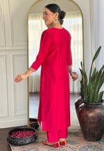 Load image into Gallery viewer, Pink Viscose Readymade Pant Style Suit

