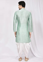 Load image into Gallery viewer, Pista Green Art Silk Indo Western Suit
