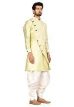 Load image into Gallery viewer, Pista Green Art Silk Indo Western Suit

