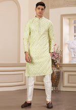 Load image into Gallery viewer, Pista Green Art Silk Kurta Pajama
