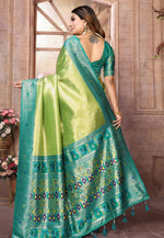 Load image into Gallery viewer, Pista Green Banarasi Silk Saree
