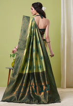 Load image into Gallery viewer, Pista Green Banarasi Silk Saree With Blouse
