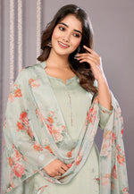 Load image into Gallery viewer, Pista Green Chanderi Readymade Pakistani Suit
