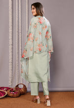 Load image into Gallery viewer, Pista Green Chanderi Readymade Pakistani Suit
