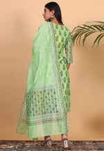 Load image into Gallery viewer, Pista Green Chanderi Readymade Pant Style Suit
